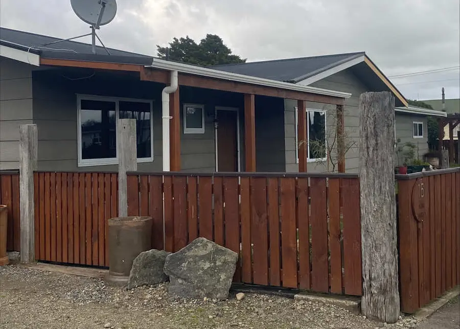 Front entrance deck with timber fence outside a house, Palmerston North